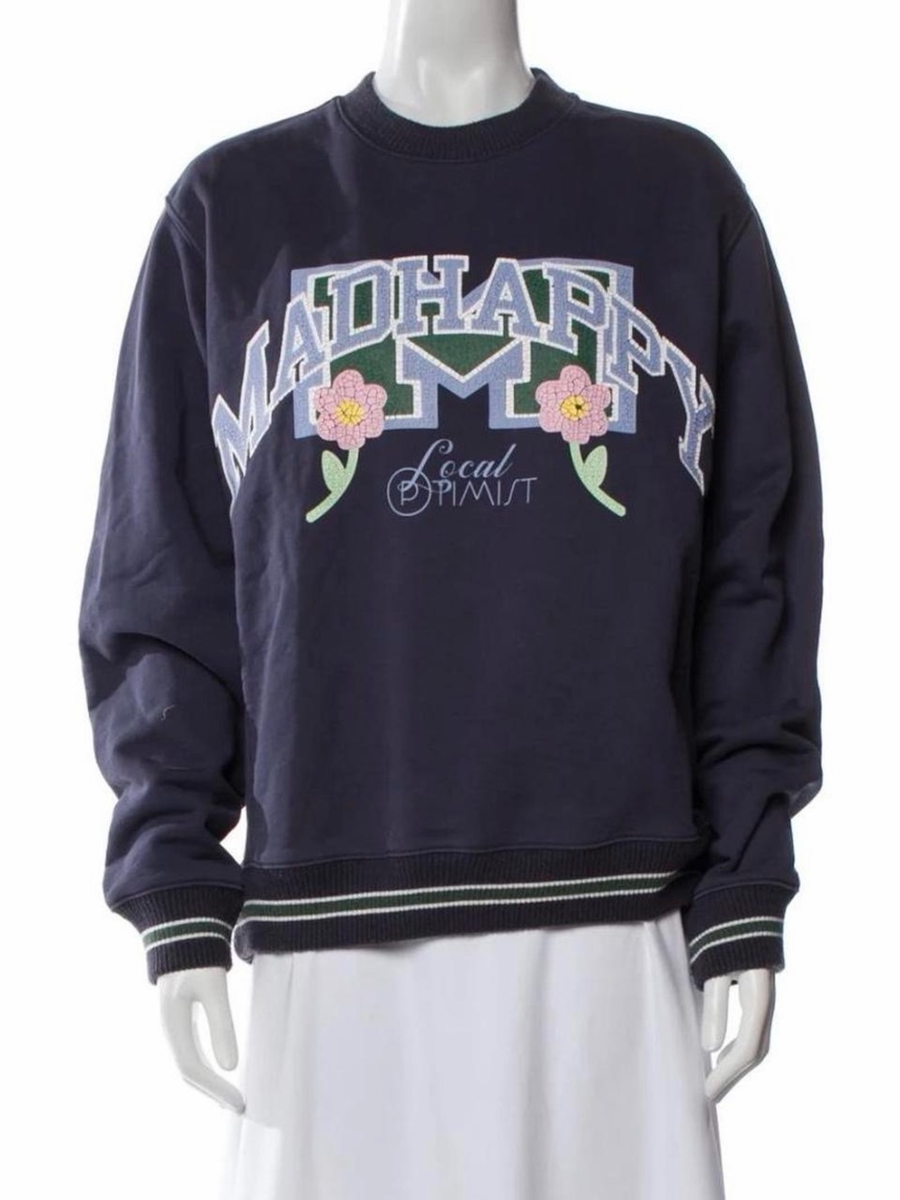 Madhappy Navy Floral Arch Logo Crewneck